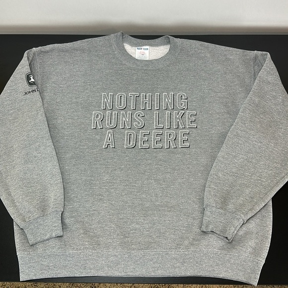 Jerzees NuBlend Gray John Deere Nothing Runs Like a Deere Sweatshirt Graphic XL - Picture 12 of 12